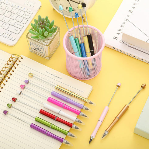 Ctosree 14 Pcs Beadable Pencil Inkless Everlasting Pencil DIY Reusable Erasable Writing Pencil
