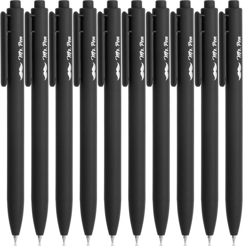 Mr. Pen Retractable Gel Pens, 10 Pack Black Ink, Fine Point 0.5mm, Aesthetic Pens for Journaling, Fast Dry