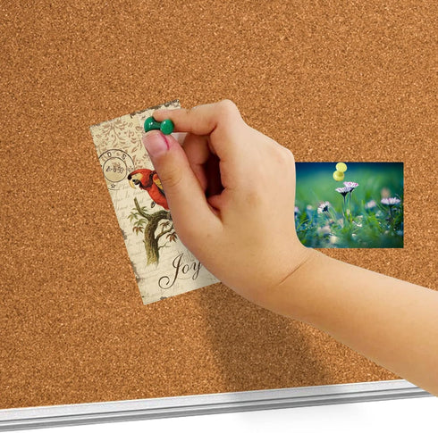 BIBOC 24 x 36 inches Cork Board, Bulletin Board, Felt Board for Homes or Offices with Silver Frame