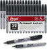 Permanent Markers Bulk, 32 Pack Black Fine Tip Waterproof Marker Set for School, Office, Home Supplies