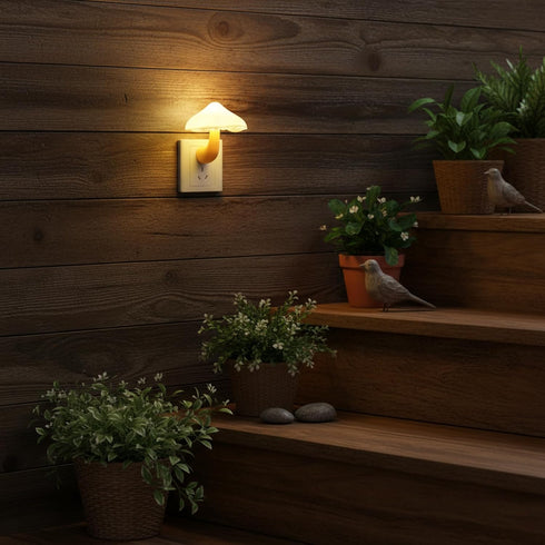 2 Pack 7-Color AUSAYE LED Cute Mushroom Night Light Plug into Wall Lamp Changing Sensor Night Lights for Kids Adults