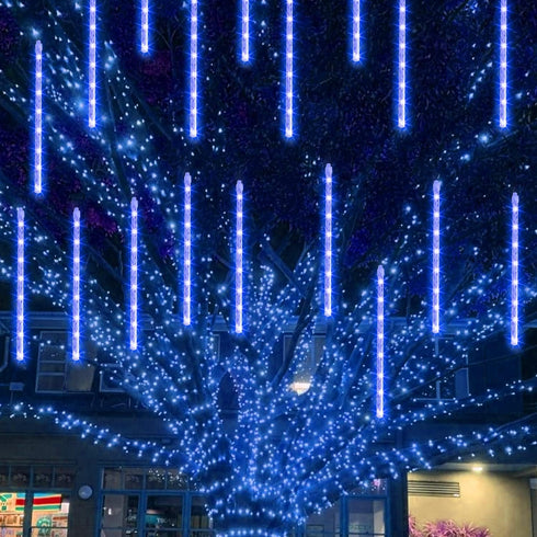 Christmas Lights Outdoor, 288 LED 12" 8 Tubes Meteor Shower Lights, Waterproof Snow Falling Rain Icicle Xmas Lights for