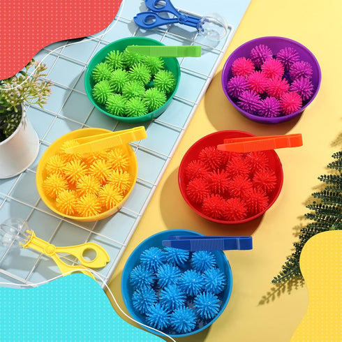 71 60 4 2 5 Set Counting Leitee Pcs Sensory Bin Filler Include Hedge Balls Tweezers Scissors Clips Cups Fine Motor