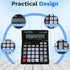 Empire Desk Calculator, 12 Digits, Large Key Buttons, Eye-Angled Display, Solar and Battery Powered for Home and Office
