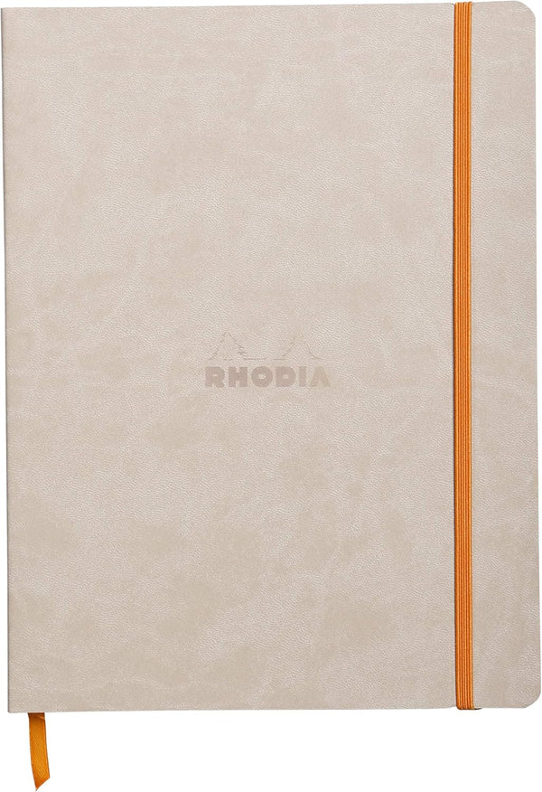Rhodia Rhodiarama SoftCover Notebook, 80 Dots Sheets, 9 3/4 x 7 1/2, Beige Cover (117555C)