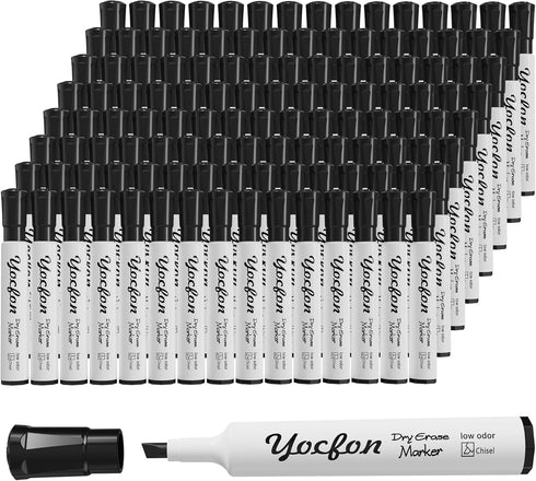 Yocfon Dry Erase Markers 128 Pack, Crown Whiteboard Markers With Chisel Tip, Low