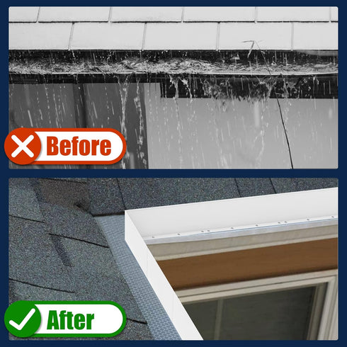 Gutter Valley Splash Guard - Aluminum Rain Diverter for Valley, Corner or Straight, 10 Inch Each (4 Pcs White)