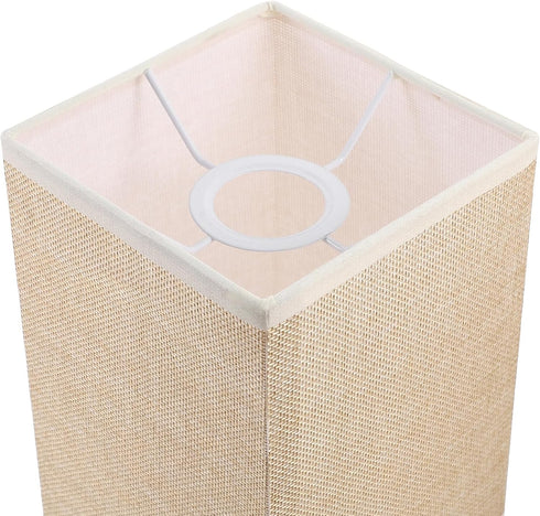 E27 Bulb Amosfun Square Fabric Lampshade Replacement Linen Lamp Cover for Bedside Table Lamp Floor Lamp Shade, Suitable