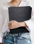SUNEE Folders with Pockets, 50 Pack, 3 Hole Punched, Black, 2 Pocket Folders for School Office Home