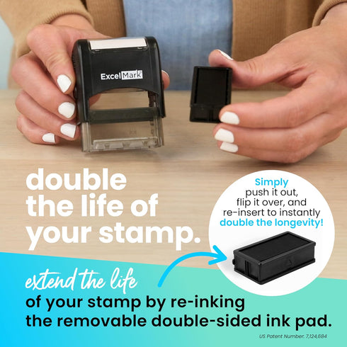 ExcelMark Cancelled Self Inking Rubber Stamp, Red Ink