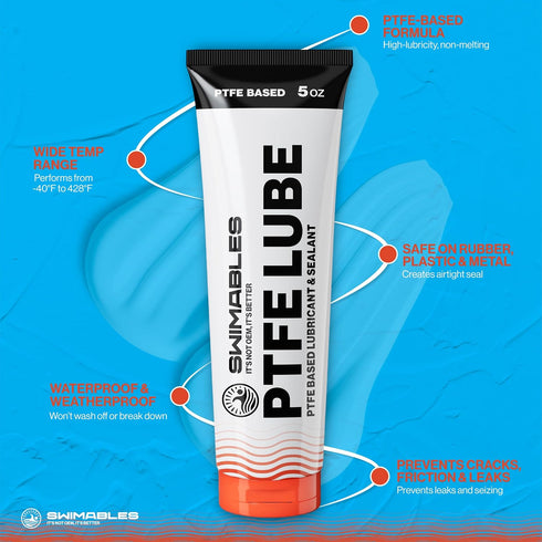 5oz 1 Pack Swimables PTFE Lube - PFAS-Free Food-Grade Ceramic PTFE Grease for Pool Equipment, Plumbing Fixtures, RV