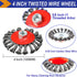 4 Inch Wire Wheel Brush Set for Grinder, DaduoRi 6 Pack Wire Wheels for 4 1/2 Angle Grinder, Heavy Cleaning Rust