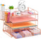 Paper Letter Tray Organizer with 4-Tier Desk Accessories, Workspace Organizers with Drawer & 2 Pen Holders