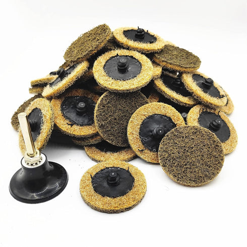 50pcs 1pc 2in 1/4in Die Grinder Sanding Discs Roll, Includes Disc Pad Holder with Shank, Surface Conditioning, Quick