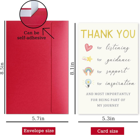 Cheeklee Thank You Card for Teacher Mentor Coach, Appreciation Greeting for Guidance, Support, and Inspiration