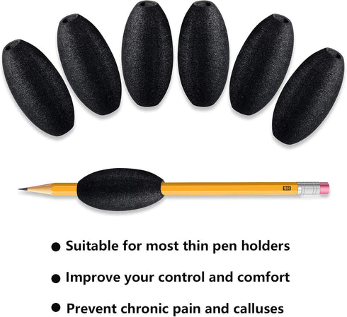 Zonon 6 Writing Aid Trainer for Adults Foam Egg Grips Pen Cushioned Holders Writing Aid Trainer for Handwriting Drawing