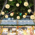 5.5" 50 Christmas Lighted Ball Outdoor Hanging Sphere Lights Orb LED Warm White Starlight Sphere for Tree, Porch