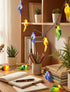 Xingzd 8.5Ft 10 Summer Parrot Outdoor String Lights, LED Tropical Themed Patio Lights with Multicolor Birds Lights