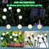 2 Pack 16 Kohlrabi Solar Garden Lights Outdoor, LED Solar Blue Firefly Lights Waterproof, Sway by Wind, Swaying Light