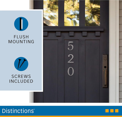 843326 4-Inch 6 Distinctions by Hillman Brushed Nickel Flush-Mount House Number