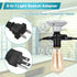 Feekoon 2 Pcs E26 Light Socket Adapter, 3 Prong Light Bulb Outlet to Plug Splitter Converter for Garage Porch (Black)