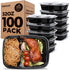 100 Pack (200-Piece)32 oz Meal Prep Containers,2-Compartment Reusable Food Storage Containers with