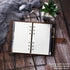 Leather Writing Journal Notebook, A6 Personal Size Traveler's Notebook with Pockets, 6 Ring Binder Planner