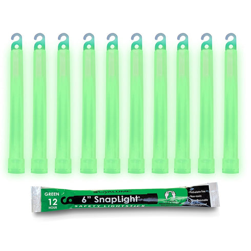Cyalume Glow Sticks Military Grade Lightstick - Premium Green 6” SnapLight Emergency Chemical Light Stick