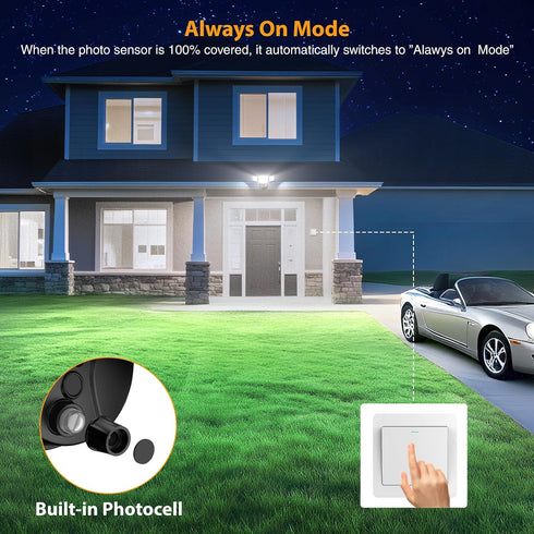 90W Lighting,10000lm Outdoor,IP66 Photocell,6500k 4 Onforu Dusk to Dawn Outdoor Flood Lights Waterproof Black LED