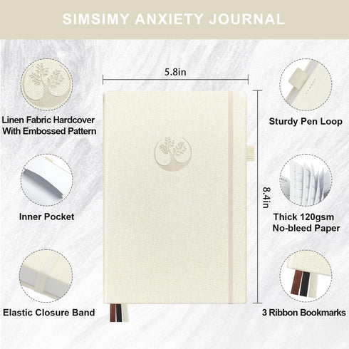 91 Mental Health & Anxiety Journal, Days Mood Tracker Journal for Mindfulness, Self Care & Stress Relief, Guided CBT