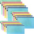 Toplive Plastic Mesh Zipper Pouch, 15 Packs (A4/A5/A6 Size, 5 Colors), Waterproof Document Bag for School Office