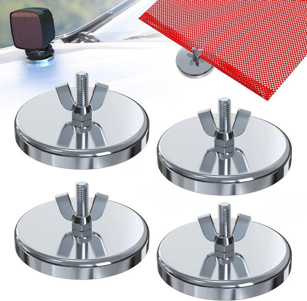 4 PCS Magnetic Flag Holder for Truck, Heavy Duty Magnet Kit for