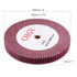 uxcell 200mm x 25mm 320 Grit Non-Woven Polishing Burnishing Wheel Abrasive Cloth Nylon Wire Drawing Flap Wheel for Stainless Steel Metal Red