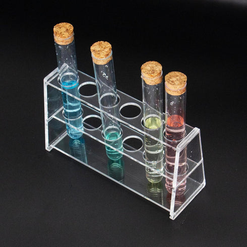 Acrylic Test Tube Holder Rack for 50ml Centrifuge Tubes, Clear, Holds 21-26mm Tubes (50ml, 6 Wells)