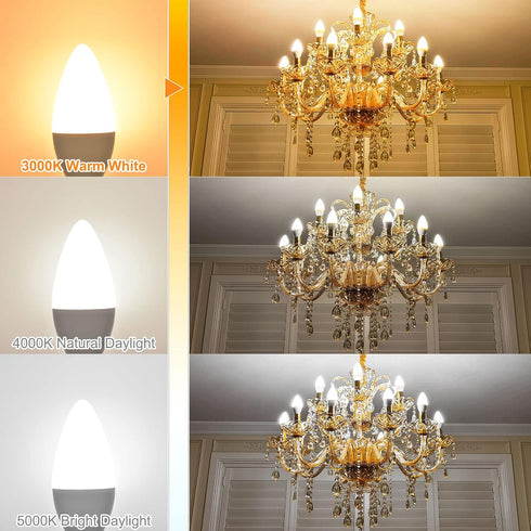 hansang E12 LED Candelabra Bulbs, 3000K Soft White, 6W (60Watt Equivalent), B11 Ceiling Fan Bulbs, 600 Lumen,