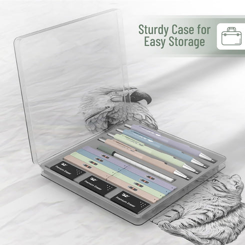 Mr. Pen Pastel Mechanical Pencil Set, 4 Pack, 0.5 & 0.7mm, Fast Click Aesthetic Mechanical Pencils, Cute Lead Pencils