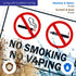No Smoking No Vaping Sign - 10x7 Inches, Rust Free Aluminum, Fade Resistant, Made in USA