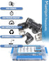 57 Pcs Push to Connect Fittings Kit, 1/4 3/8 1/2 Inch OD Air Line Pneumatic Fittings with NPT Thread, Quick Release
