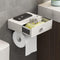 VOLDRA Toilet Paper Holder with Shelf White Wipes Dispenser for Bathroom Toilet