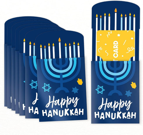 Big Dot of Happiness Hanukkah Menorah Gift Card Holders with Envelopes, Chanukah