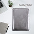 Glossy Silver Eco-Friendly Leather A4 Portfolio, Zipper, 5 Card Slots, 1 iPad and 1 Cell Phone Pockets, 3 Ring Binder