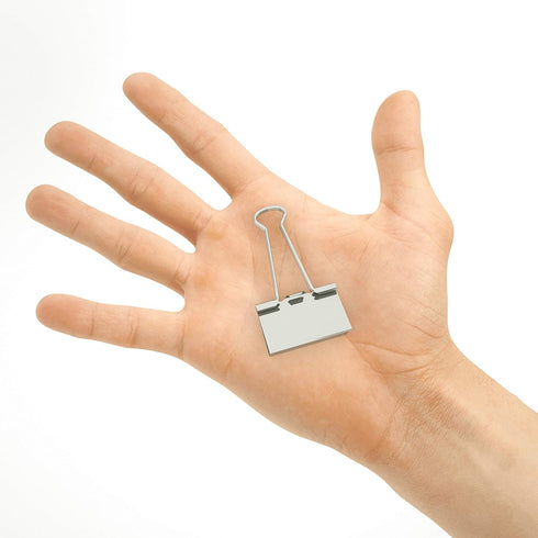 Medium Metal Binder Clips - 1-1/4 in (1.25 inch) (Silver, 60 Count)