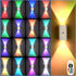 Generic 4 Pack 1200mAh Dimmable, Rechargeable Dynamic RGB LED Wall Lamp, Motion-Sensing Step Lights with Remote