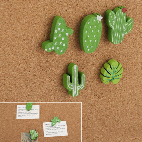 Push Pins, 30Pcs Cactus Decorative Wood Pins for Cork Board