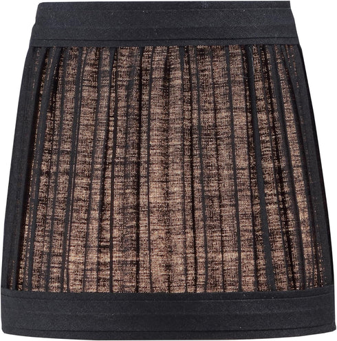 Aspen Creative 51506-2, 3" 4" 4" Set 2 Hardback Empire Transitional Clip-On Chandelier Lamp Shade, Mushroom Pleated