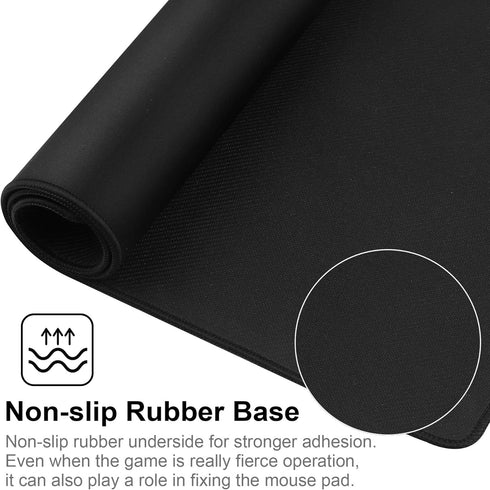 Large Gaming Mouse Pad with Stitched Edges, Extended Non-Slip Natural Rubber Base, 27.5x11.8In