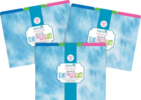 Barker Creek Designer File Folders - 14pt Stock, Tie-Dye and Ombré, Multi-Design Set, Letter Size, 36/Set
