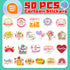 Mother's Day Stickers, Waterproof Decals Love Heart Flower Self-adhesive Stickers for Scrapbook Party Supplies
