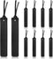 Zonon 10 Pieces Leather Bookmarks, Handmade Genuine Leather Page Markers for Book Reading Accessories (Black)