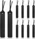Zonon 10 Pieces Leather Bookmarks, Handmade Genuine Leather Page Markers for Book Reading Accessories (Black)